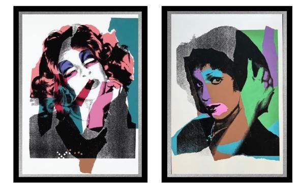 Full size Andy WARHOL- 2 Piece Pkg. "LADIES and GENTLEMEN"-2 Screenprints- Shipped Flat- Excellent Condition- Best Quality- Pride Month Sale